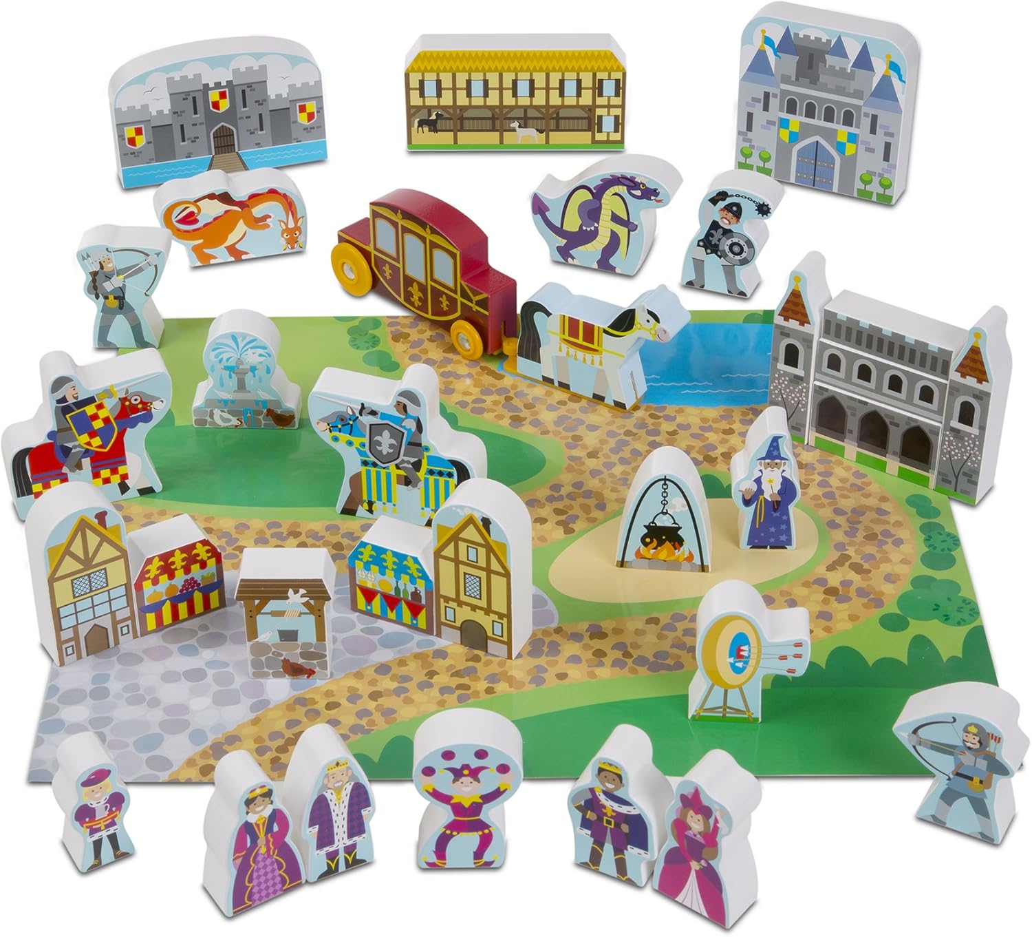 Melissa & Doug Wooden Castle & Kingdom Play Set