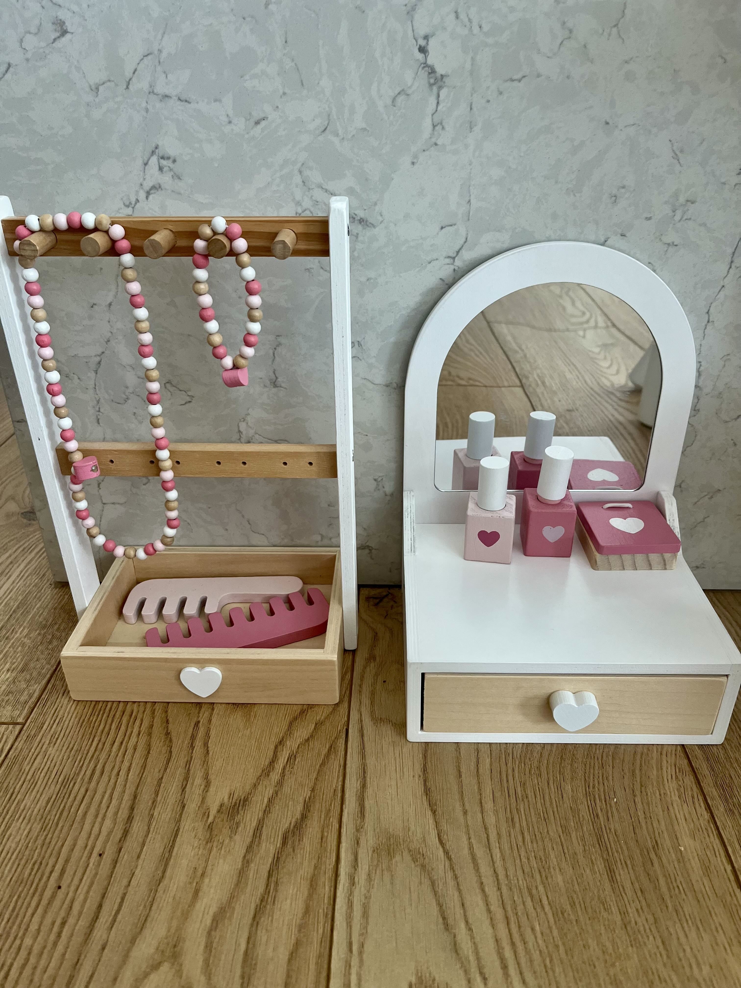Wooden Tabletop Beauty & Jewellery Set